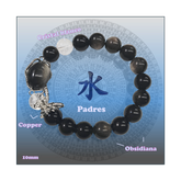 Pulsera de elemento agua/pulsera de obsidiana/pulsera de cristal blanco/pulsera de mariposa